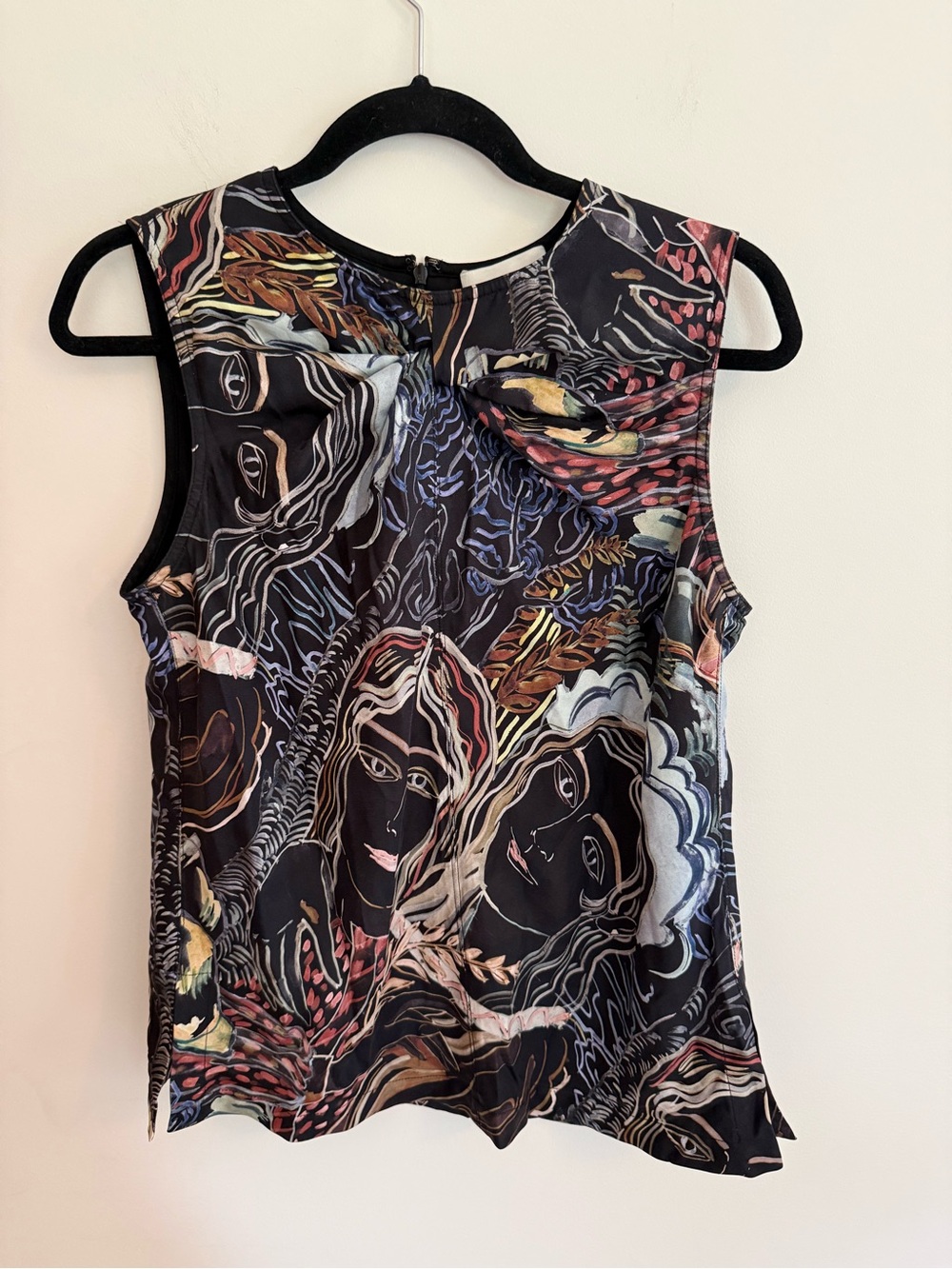 3.1 Phillip Lim Artistic Face Print Sleeveless Top